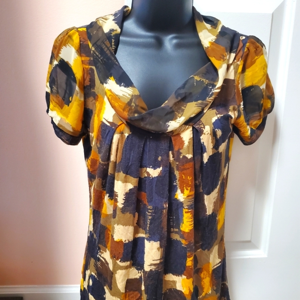 New York & Company Cowl Neck Short Sleeve Top